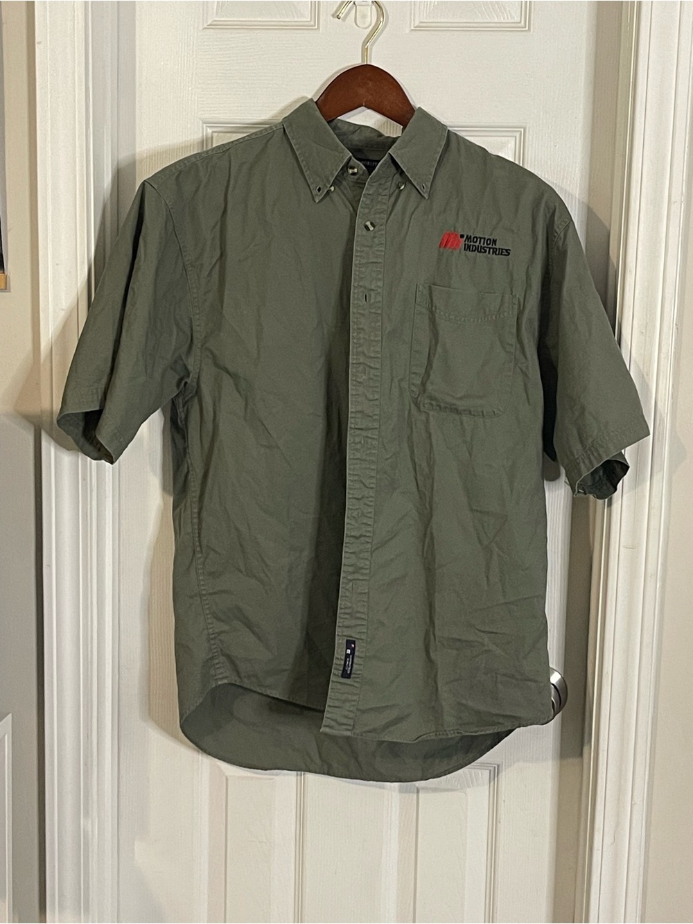 Port Authority Olive Short-Sleeve Button-Down Work Shirt